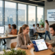 Modern ofis ortamında tablet üzerinden Doxis ile İK süreçlerinde dijital dönüşüm ve e-işe alım süreçlerini yöneten profesyoneller