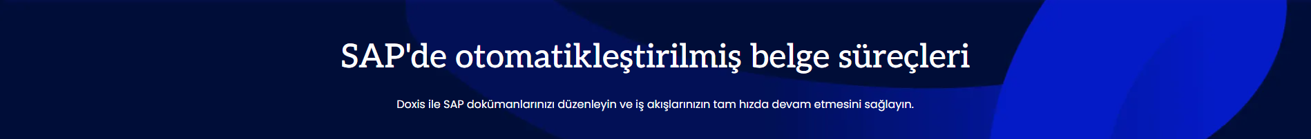 Doxis Intelligent Content Automation ve SAP sistemleri arasında veri entegrasyonunu gösteren, temiz çizgilere sahip kurumsal web sitesi slider görseli.