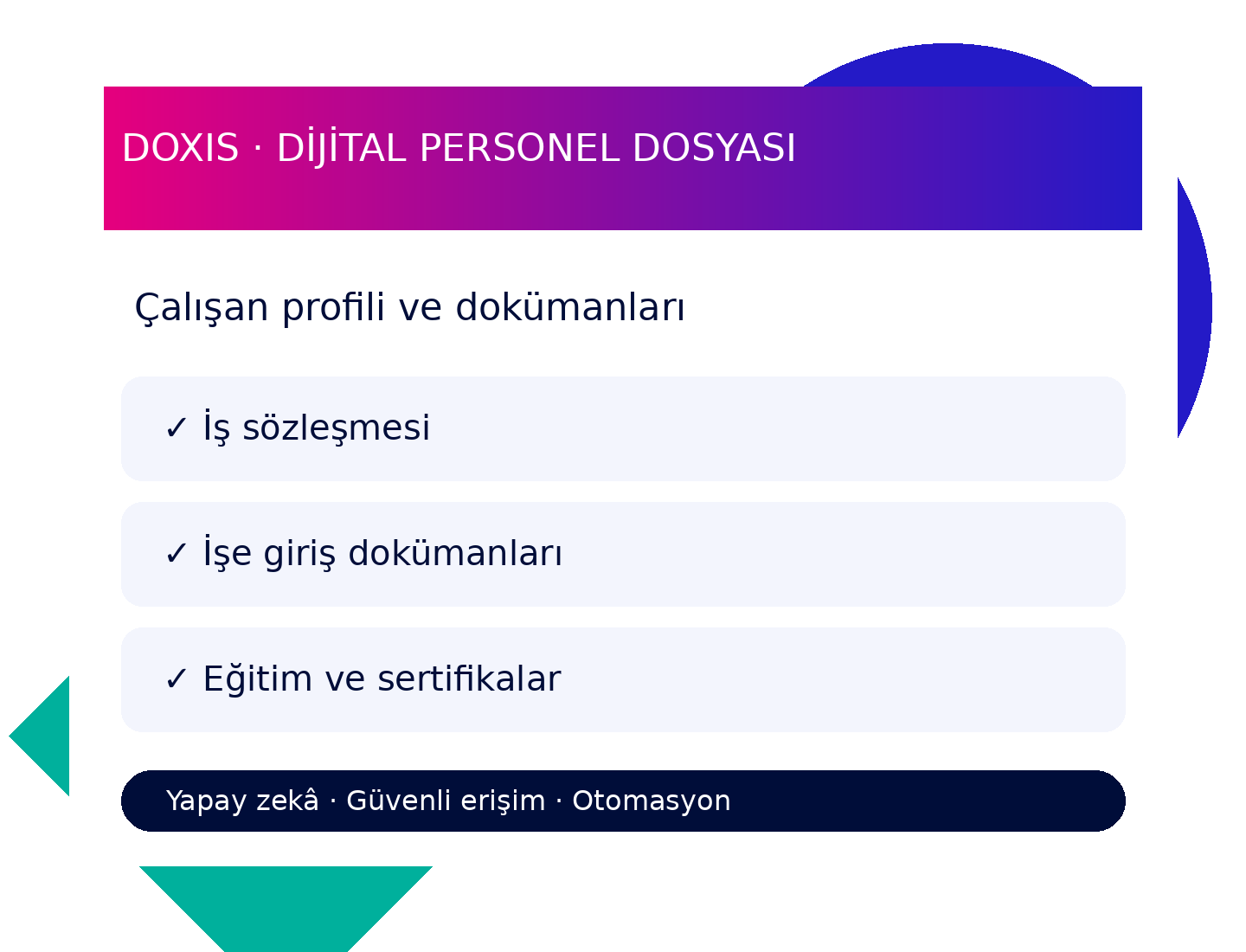 Doxis dijital personel dosyası Türkçe Doxis Türkçe dijital personel dosyası